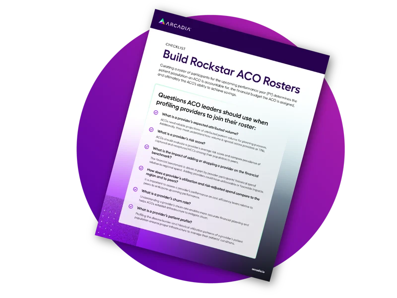 PY27 ACO Roster Building Checklist | Arcadia
