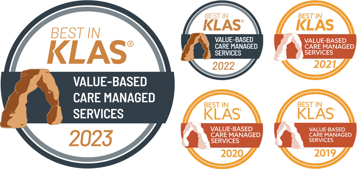 Our value-based care solutions were voted best in KLAS from 2019 to 2023.