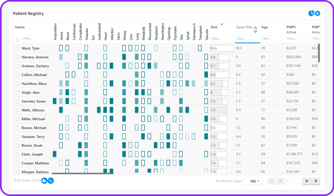 Arcadia Patient Registry Screen