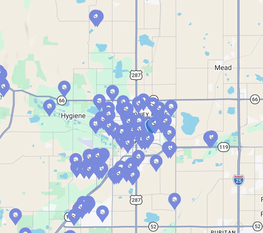 Longmont install map
