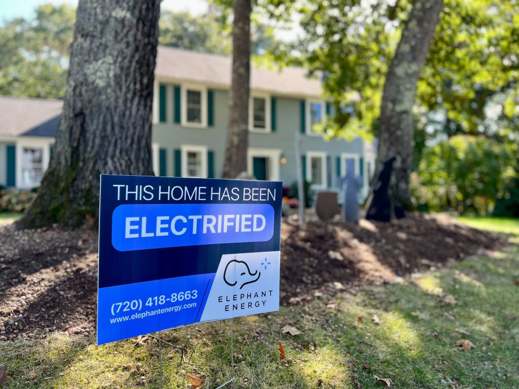 A house with a signage