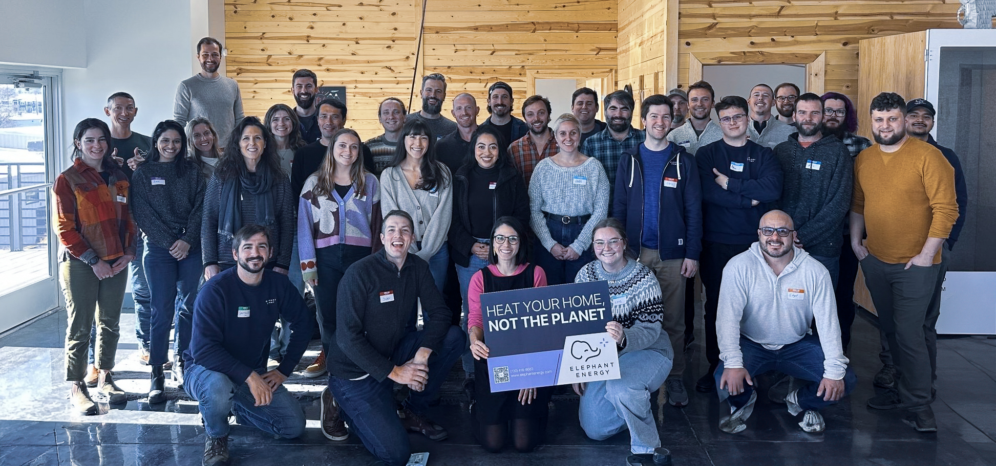 Team photo of Elephant Energy in Colorado office