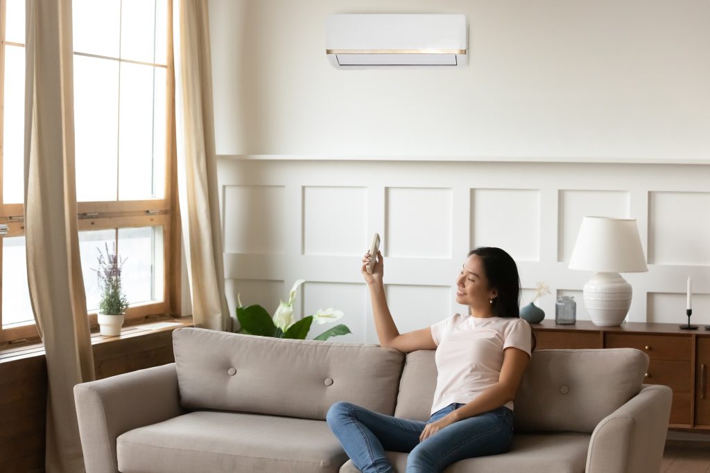 Woman in the living room