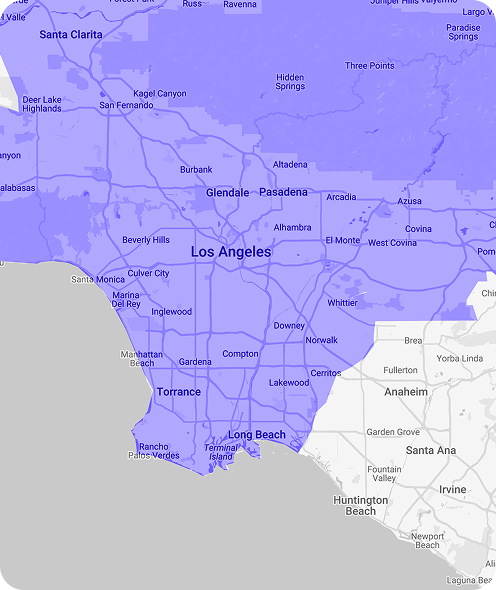 Los angeles service area