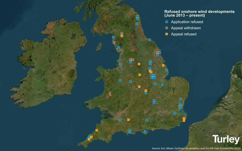 Refused Onshore Wind Developments 800