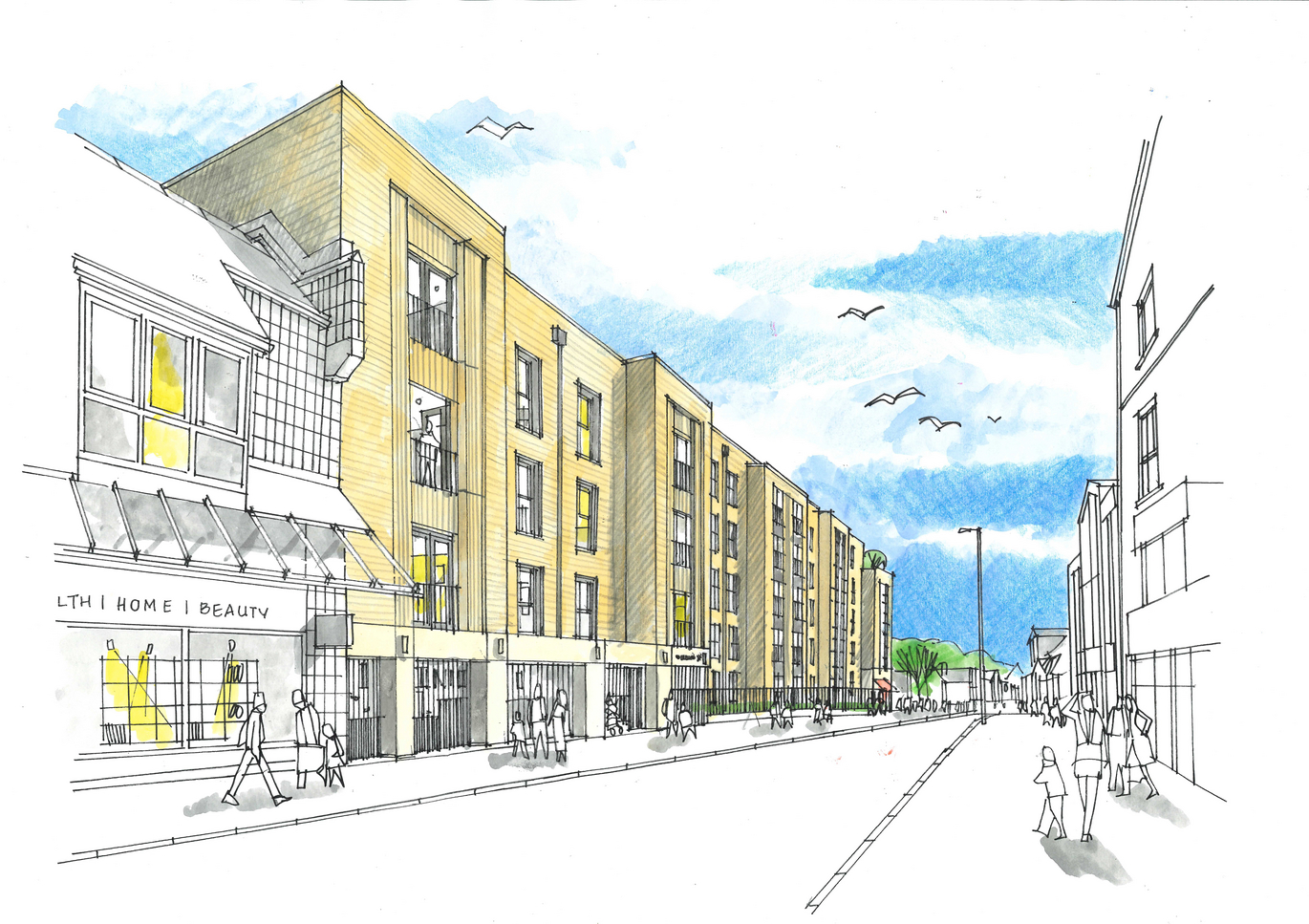 Union Square shopping centre illustrative design