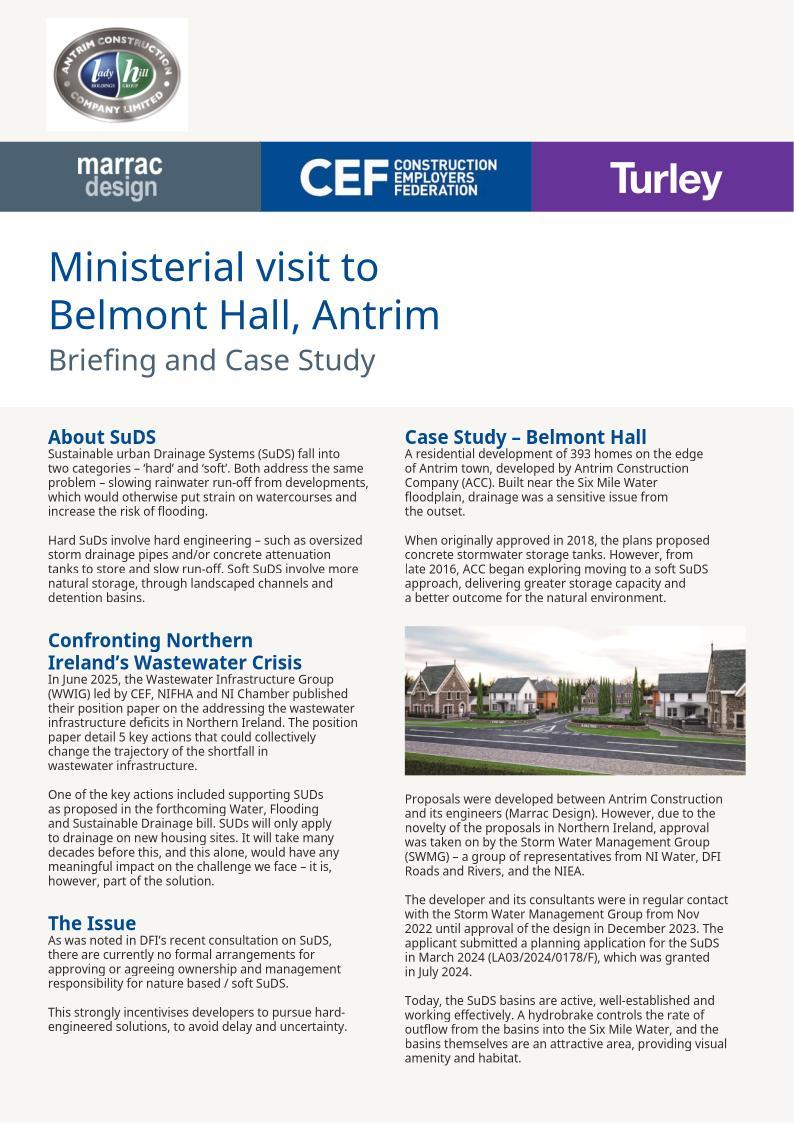 Cover preview for Ministerial visit to Belmont Hall, Antrim: Briefing and Case Study