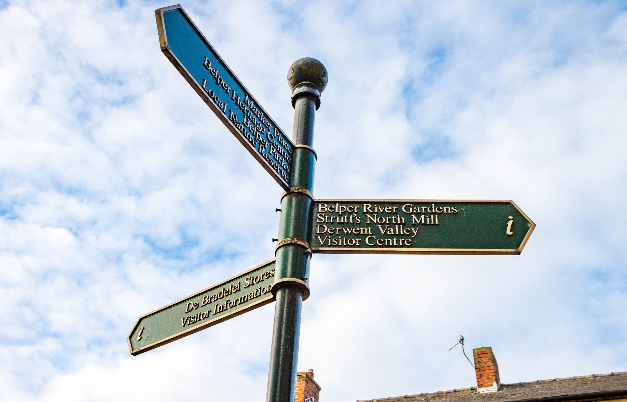 Vistor centre signpost to Derwent Valley
