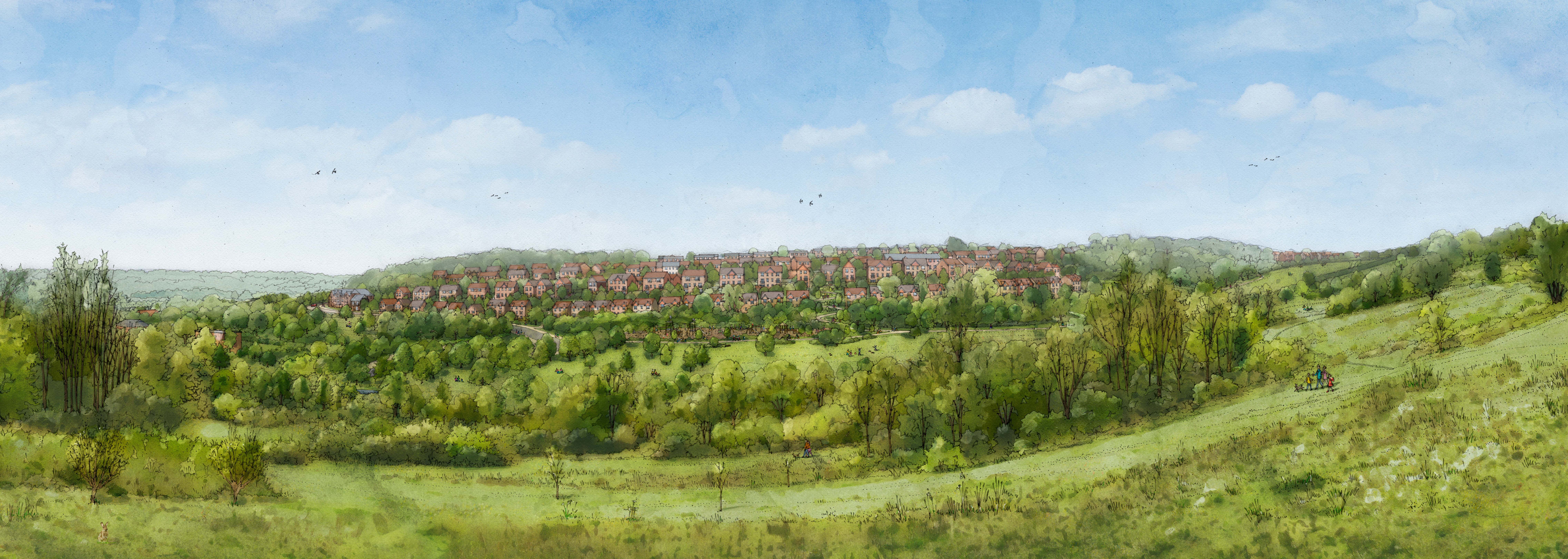 Illustrative sketch view of Gomm Valley
