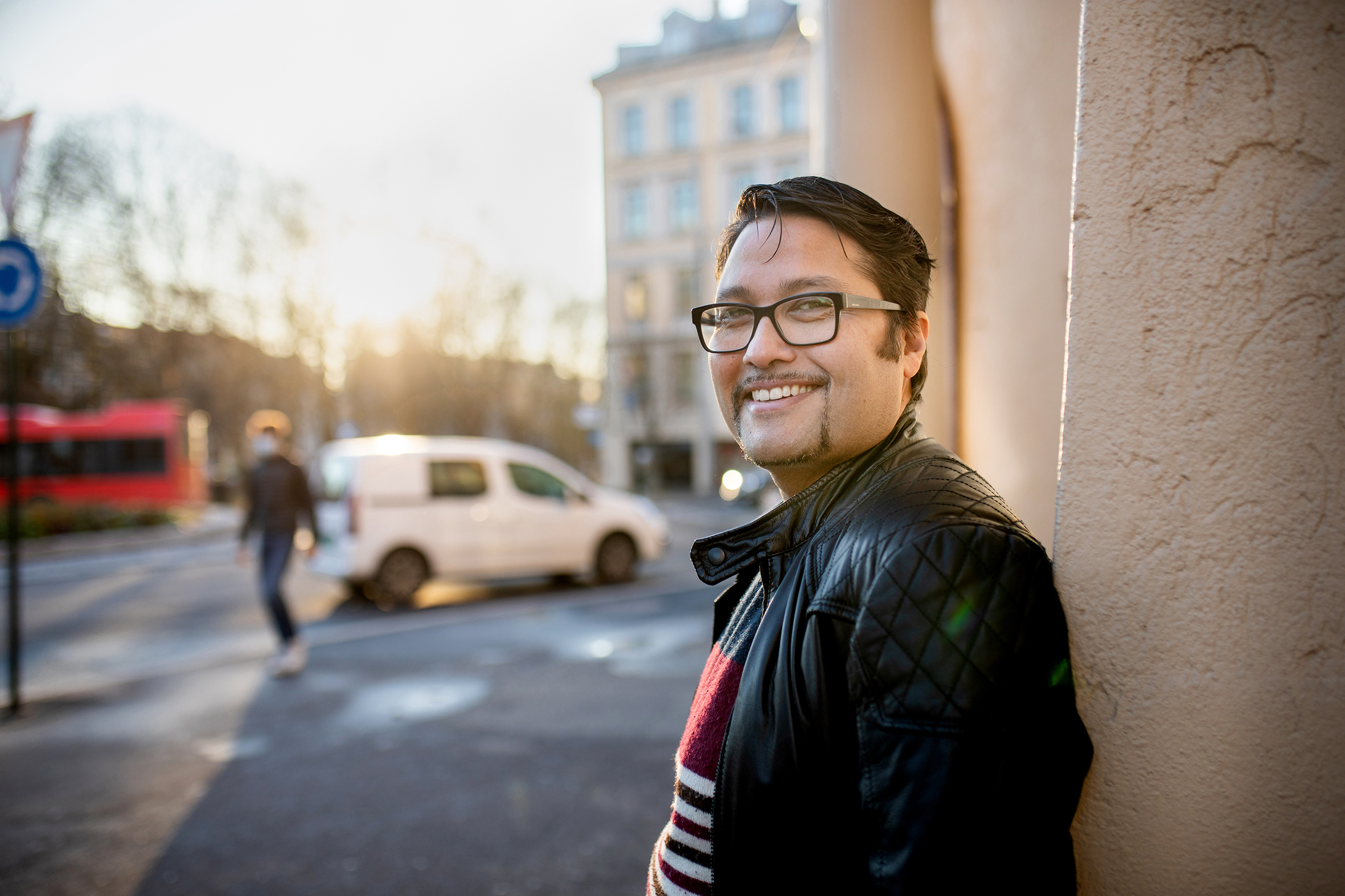 Daniel Kjørberg Siraj, utenfor Thranen i Waldemar Thranes gate