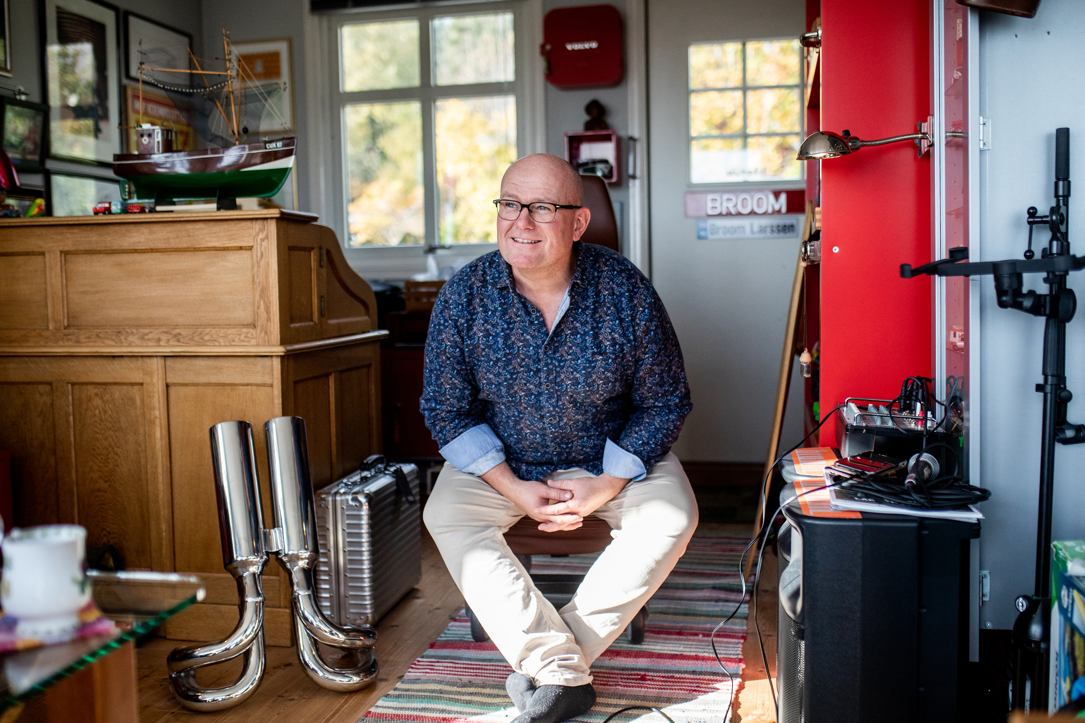 Jan Erik Larssen på sitt originale hjemmekontor.