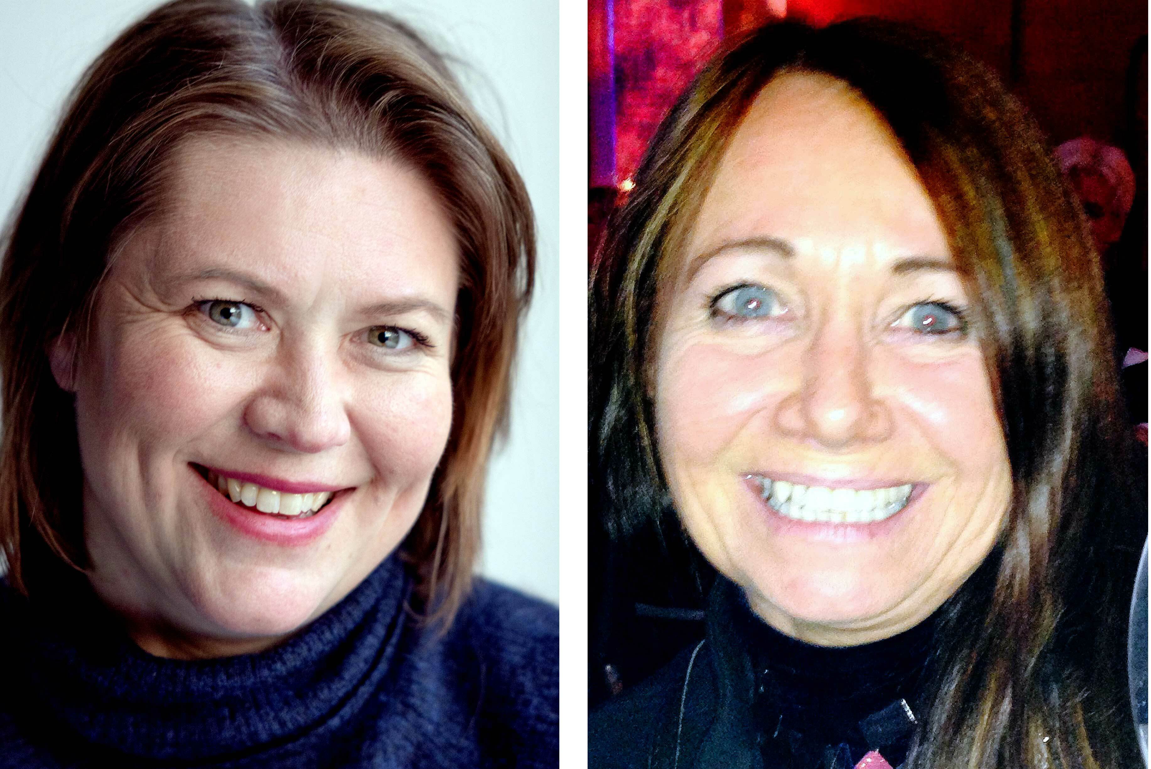 To passfoto av to kvinner som smiler.