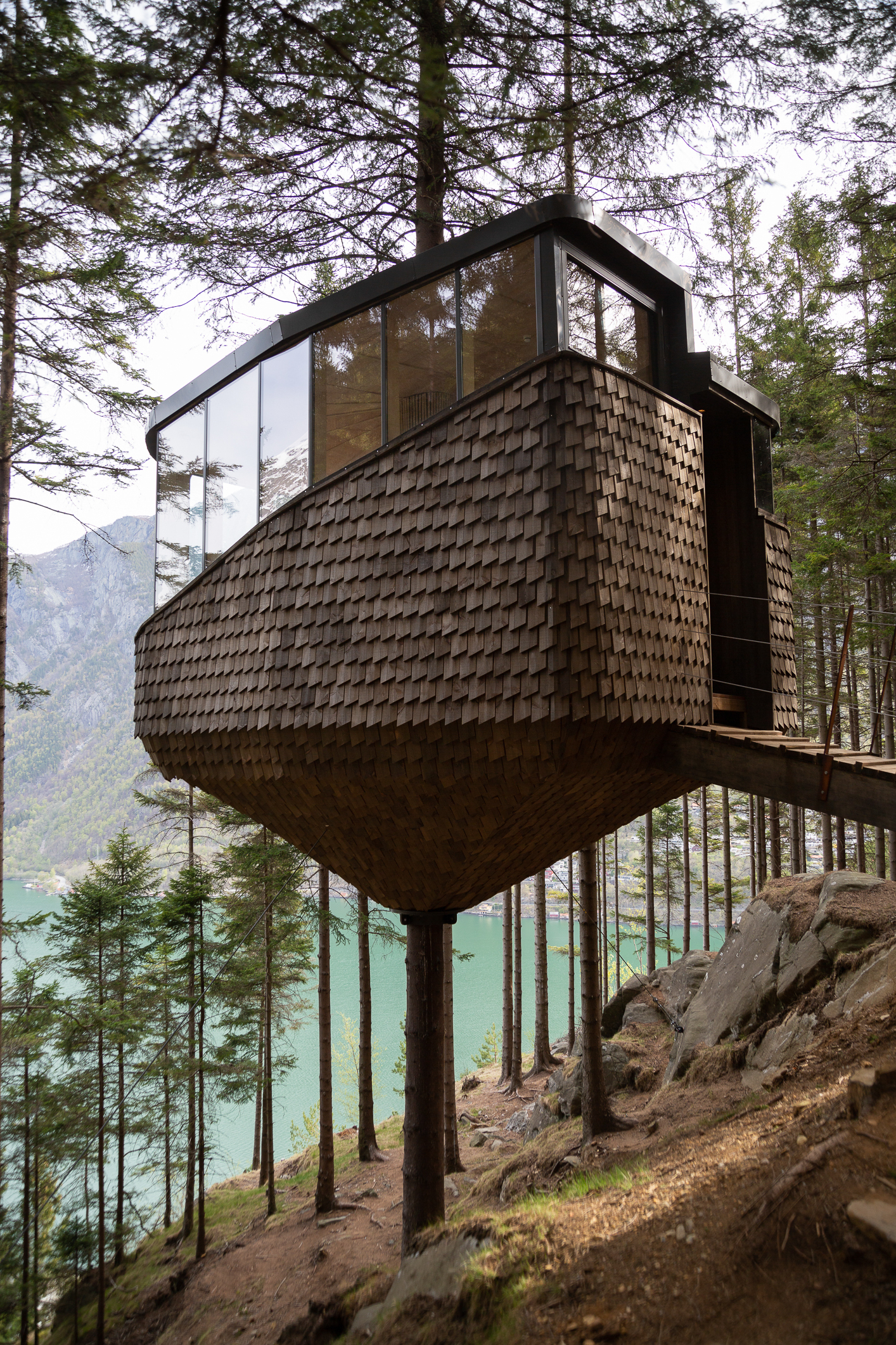 Woodnest-hytte sett utenfra