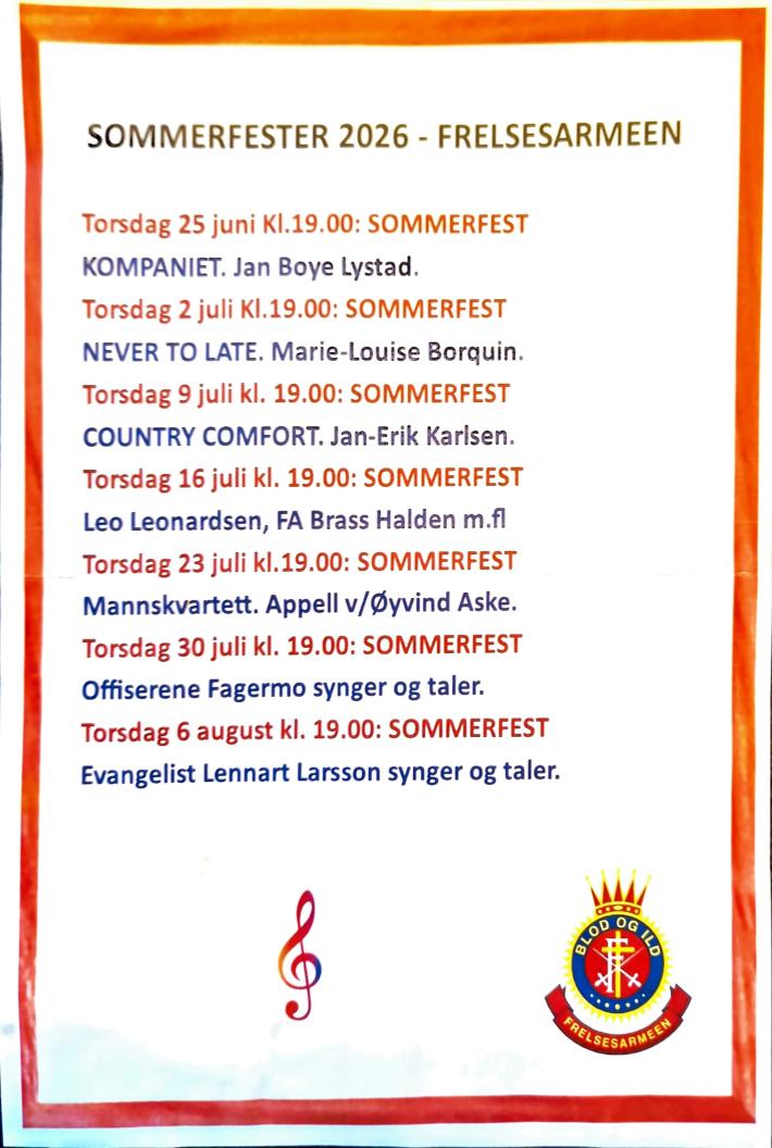 Plakat for sommerfester 2026