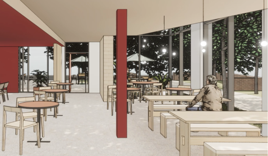 Illustrasjon: To arkitekttegninger ved siden av hverandre.