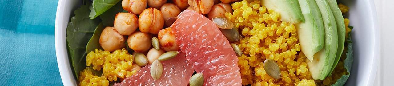 Grapefruit Avocado Power Bowl with Orange Turmeric Quinoa