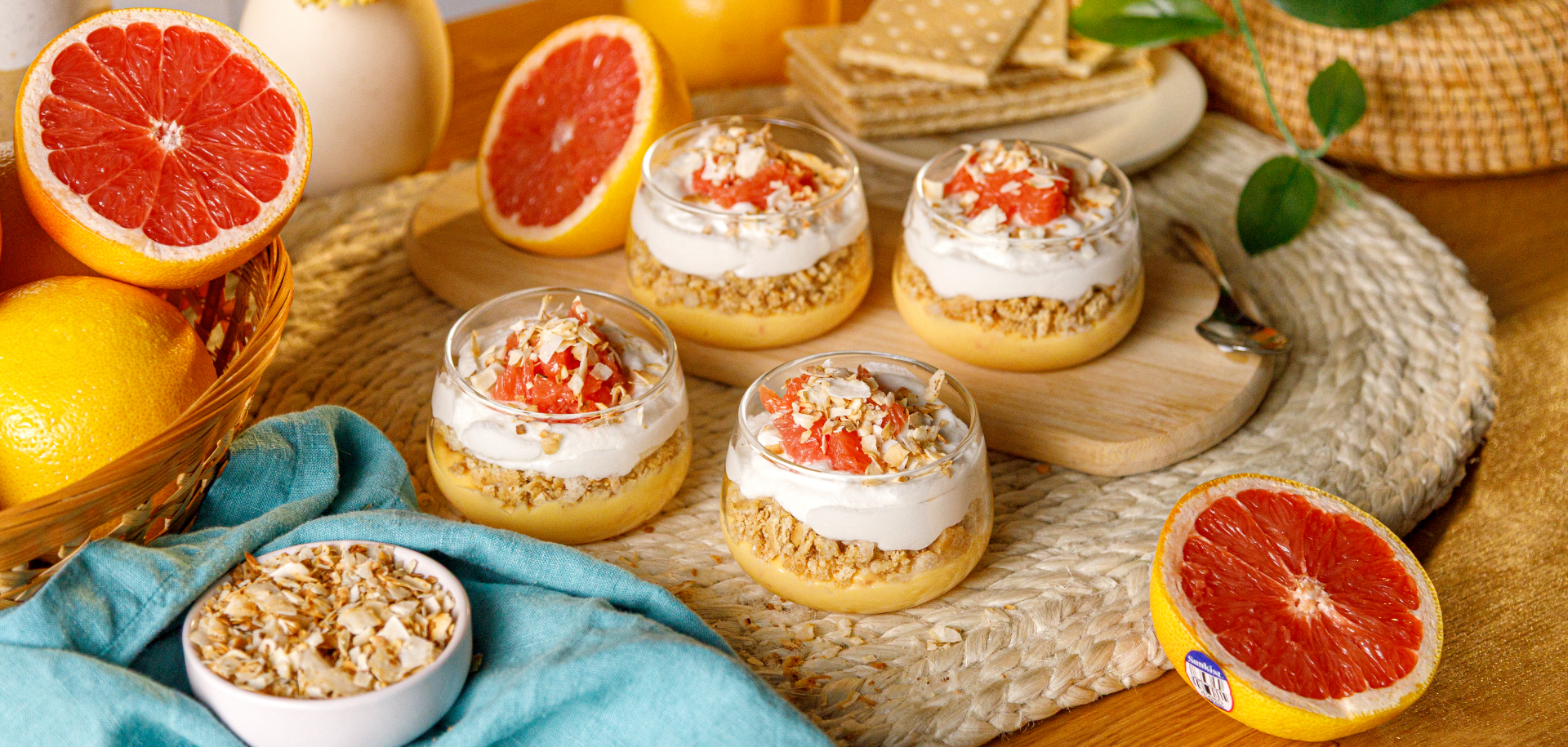 Grapefruit Coconut Pie Cups