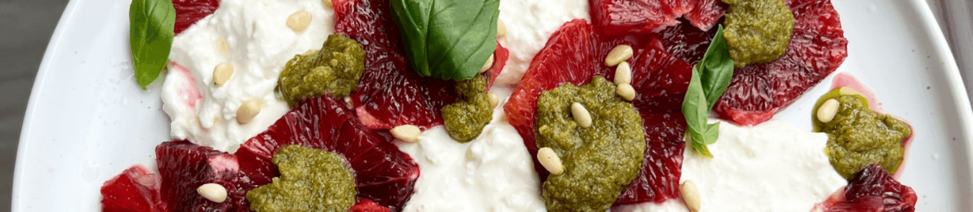 Blood Orange, Burrata & Pesto Salad