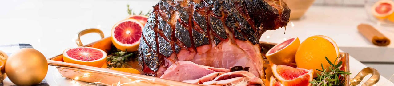 Blood Orange and Bourbon Glazed Ham