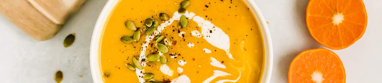BUTTERNUT SQUASH SOUP WITH ORANGE AND GINGER