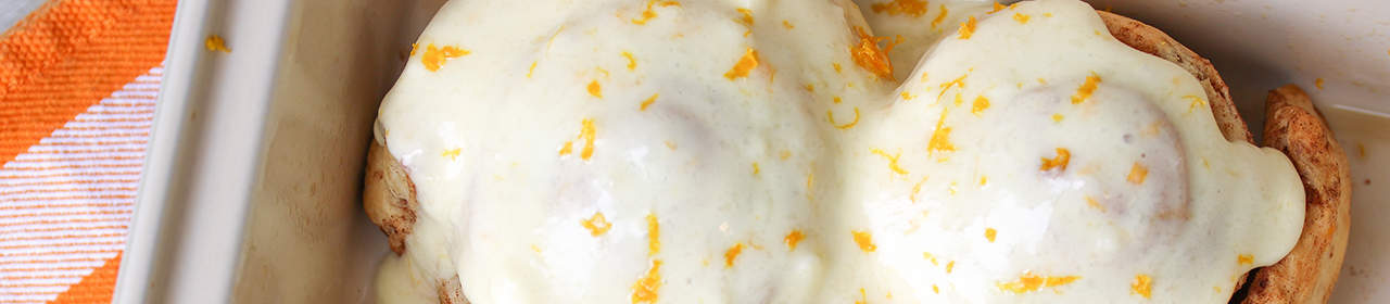 Orange Cream Cheese Frosted Cinnamon Rolls