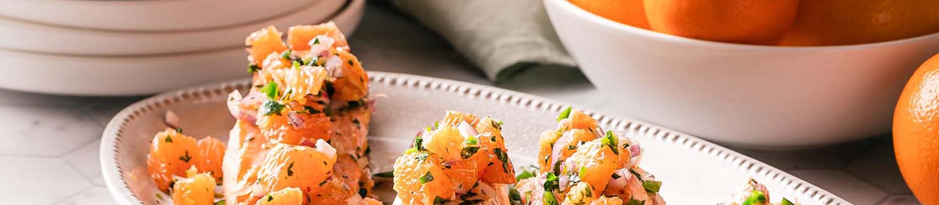 Citrus Herb Salmon with Orange Red Onion Salsa