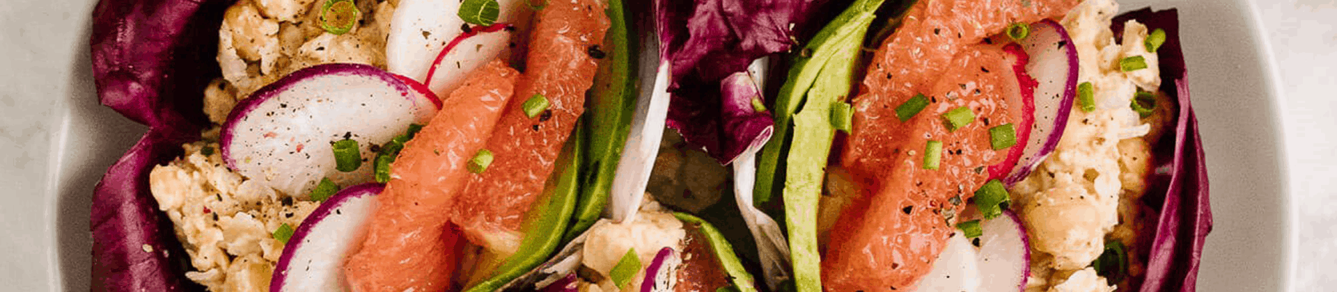 Chickpea Salad Lettuce Wraps with Grapefruit and Avocado