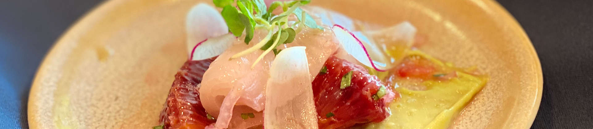 Hamachi Crudo with Blood orange