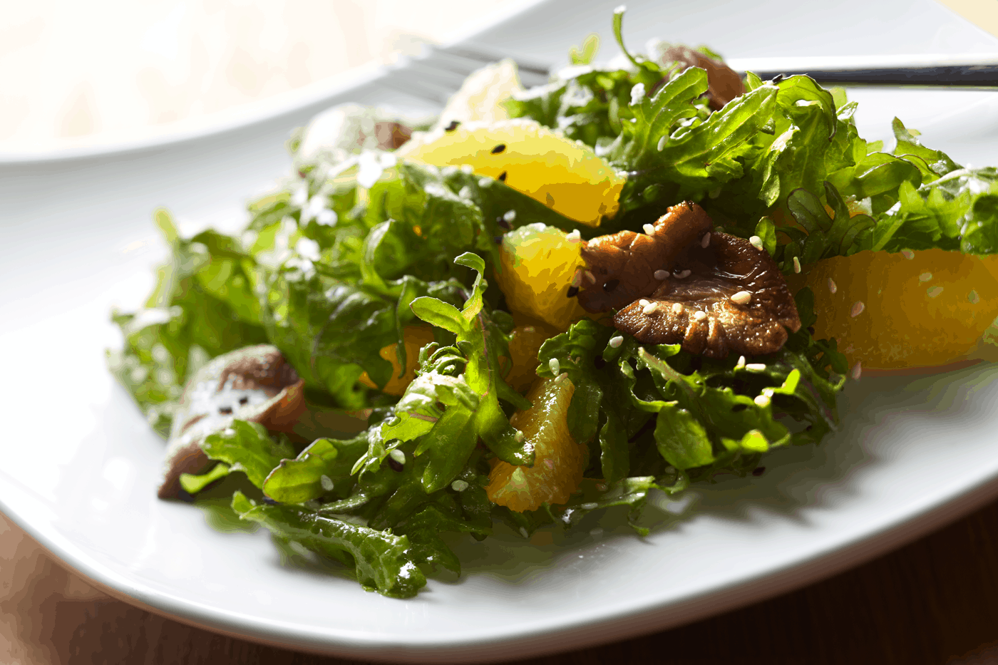 Kale, Orange Salad with Miso Dressing