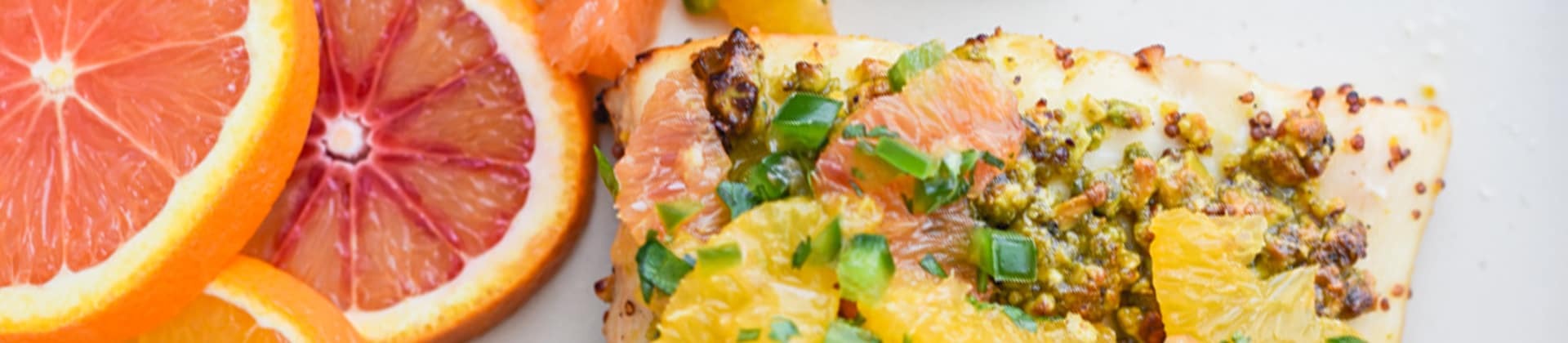 Pistachio-Crusted Halibut with Citrus Salsa