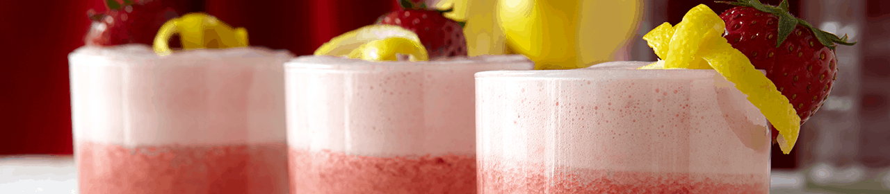 Lemon Strawberry Silver Gin Fizz