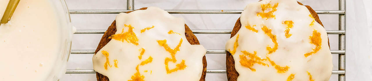 Soft Pumpkin Cookies with Orange Glaze