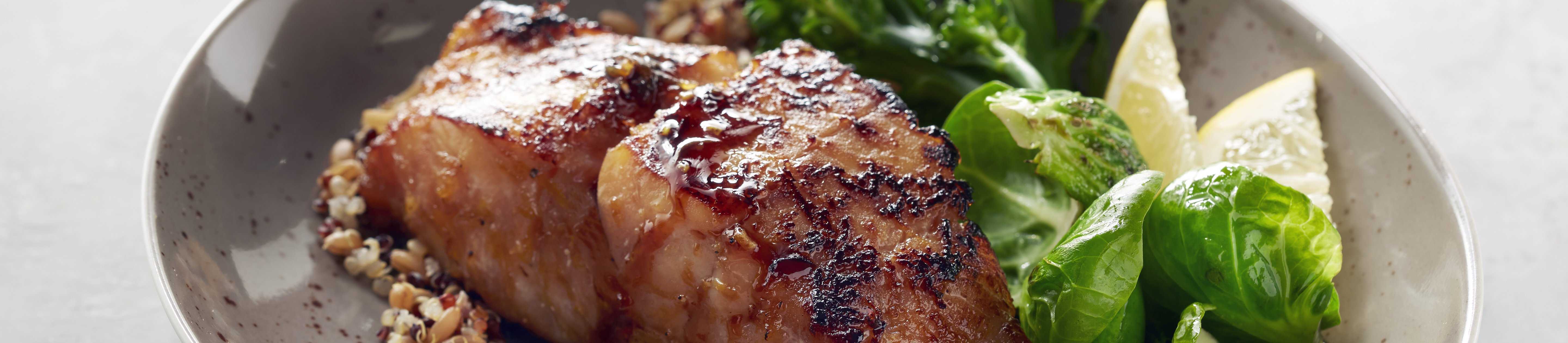 Alaska Cod with Lemon, Soy, Honey Glaze