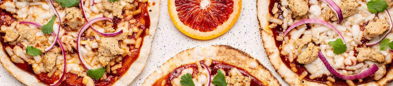 Vegan BBQ Chicken Pita Pizzas