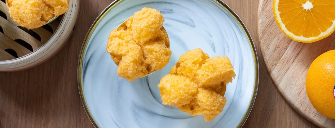 Steamed Orange Cake (Kueh)
