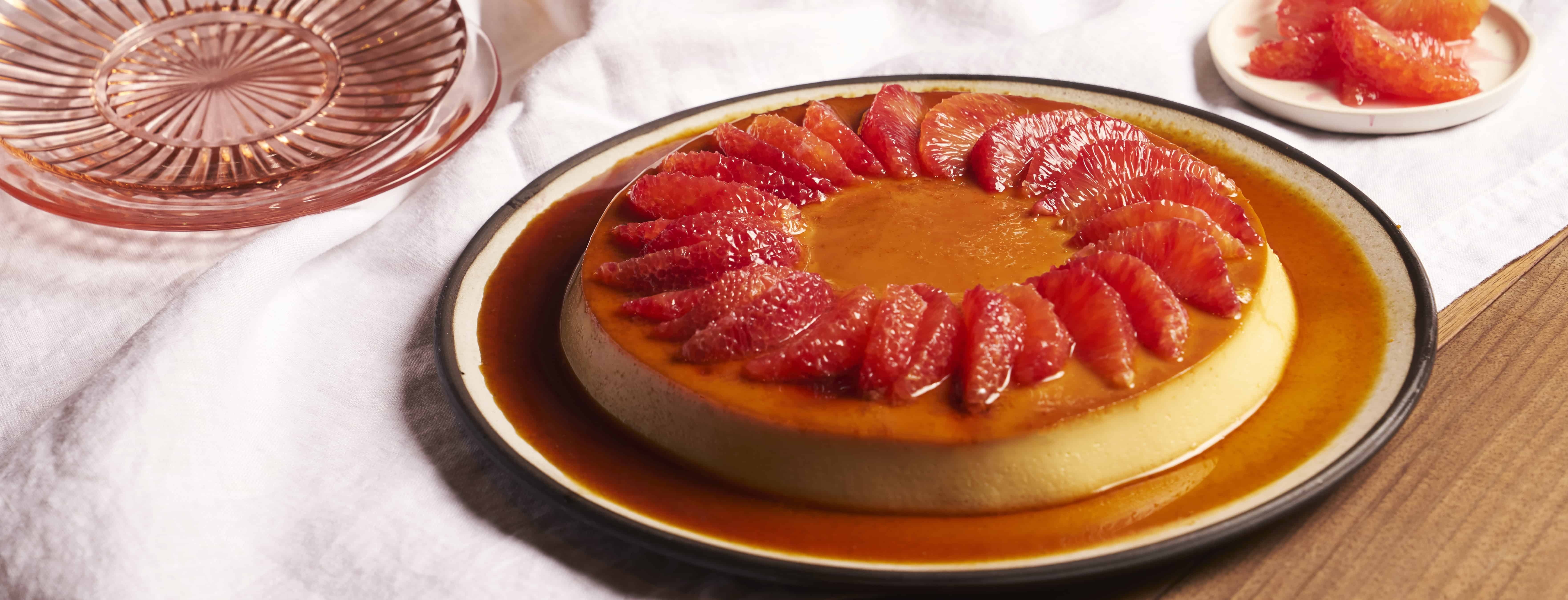 Leche Flan With Blood Orange
