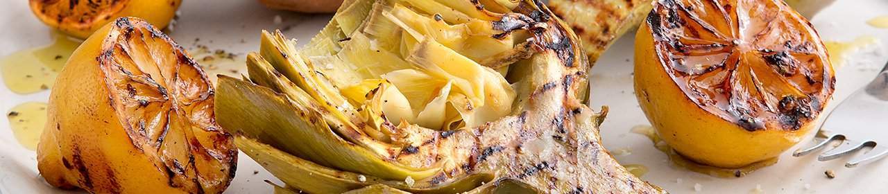 Artichoke with Burnt Lemon and Herb Aioli