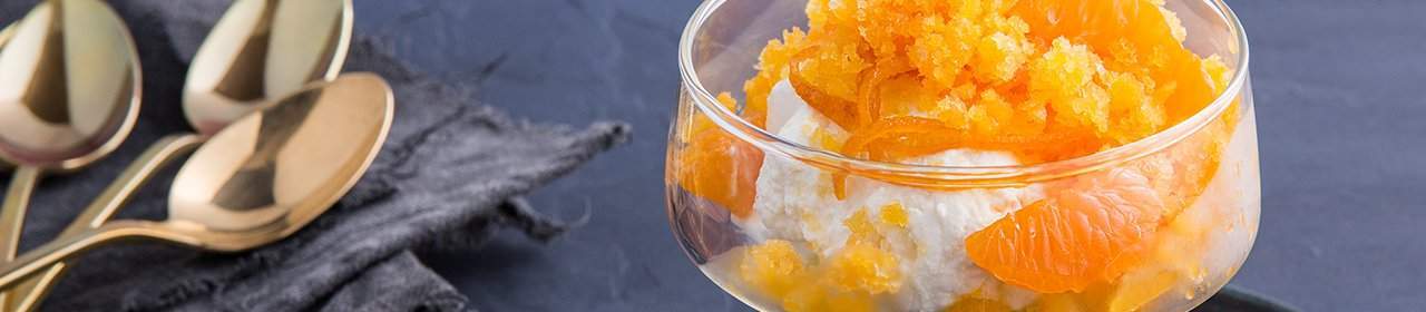 Mandarin Granita with Greek Yogurt