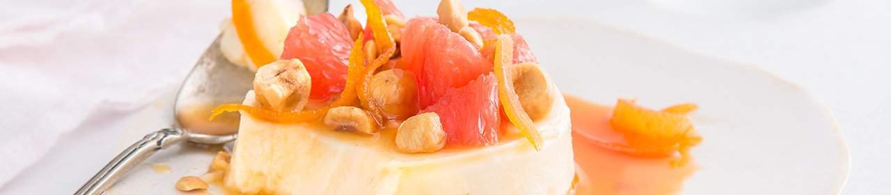 Grapefruit Panna Cotta with Toasted Pistachio