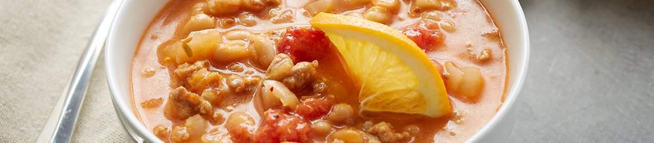 Zesty White Bean &amp; Sausage Soup