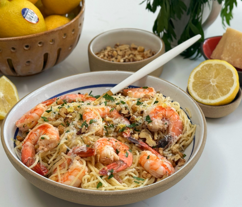 Lemon Garlic Shrimp Pasta