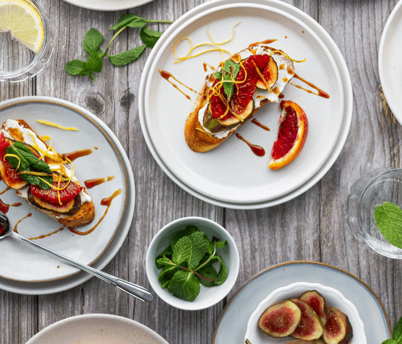Blood Orange and Lemon Mint Crostini