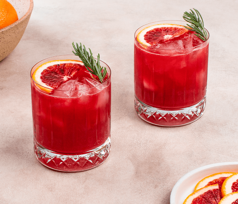 Blood Orange Maple Rosemary Mocktail