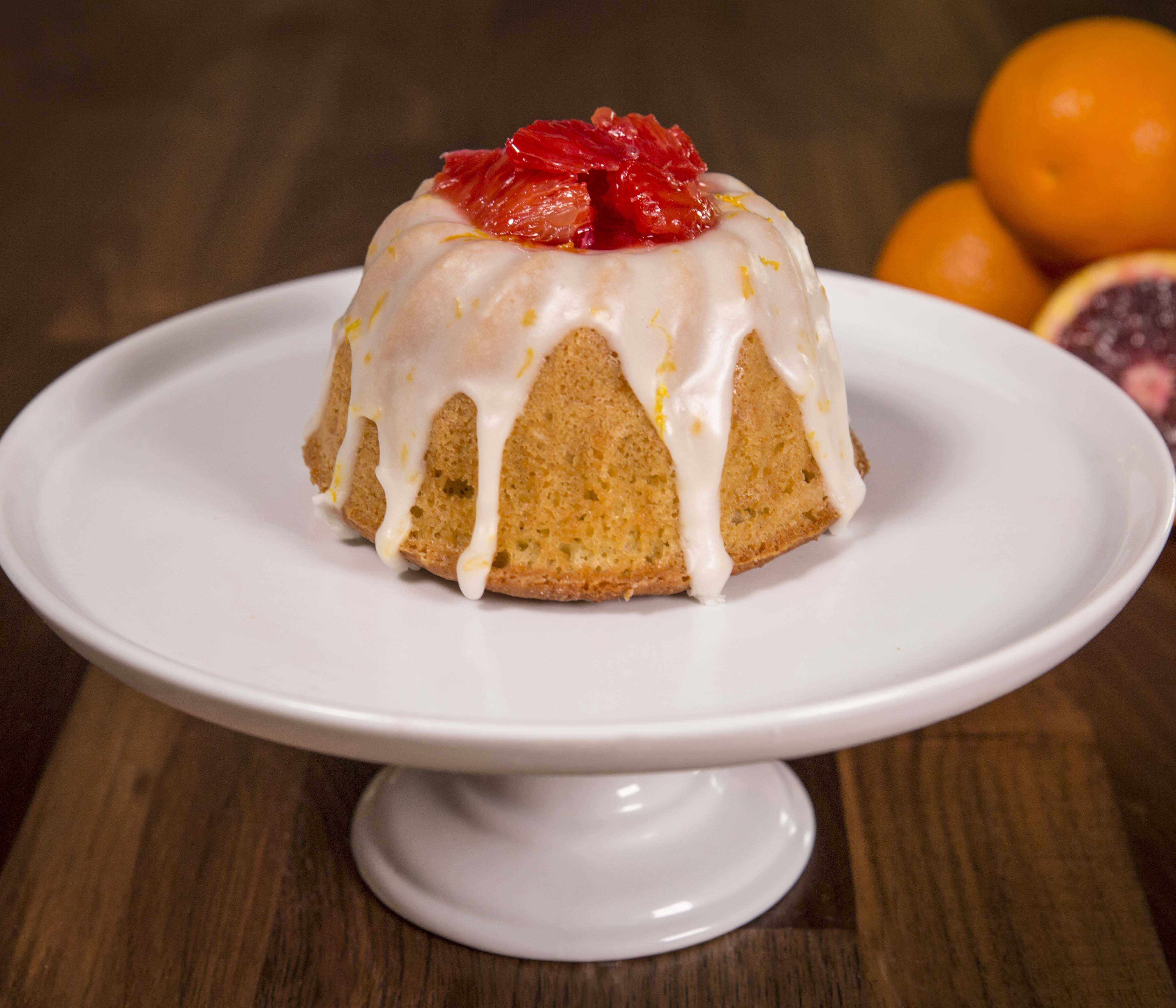 Blood Orange Pound Cake with Meyer Lemon Glaze
