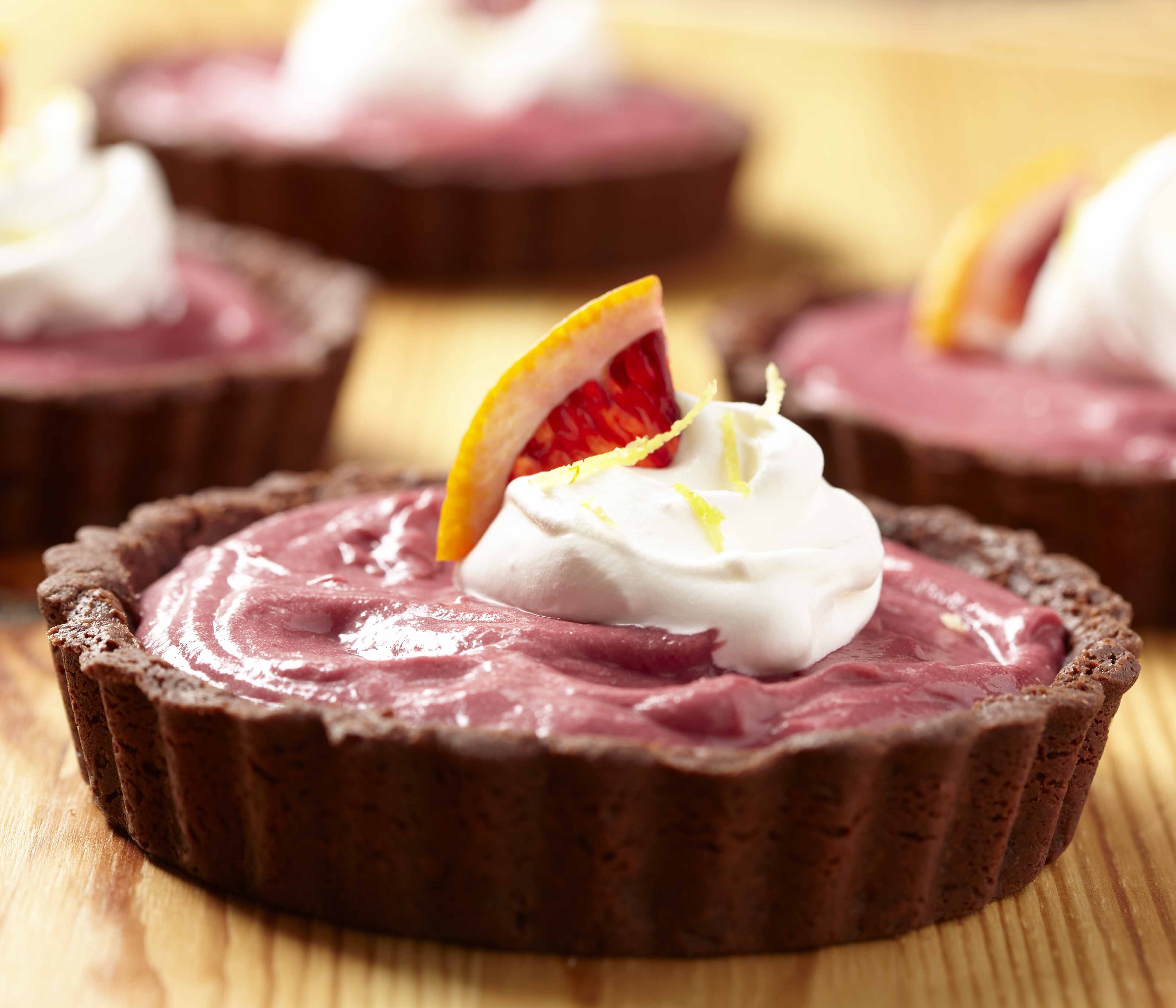 Blood Orange Tart with Chocolate Orange Crust