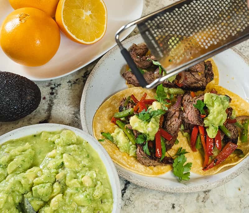 CARNE ASADA FAJITAS WITH ORANGE SCENTED TORTILLAS