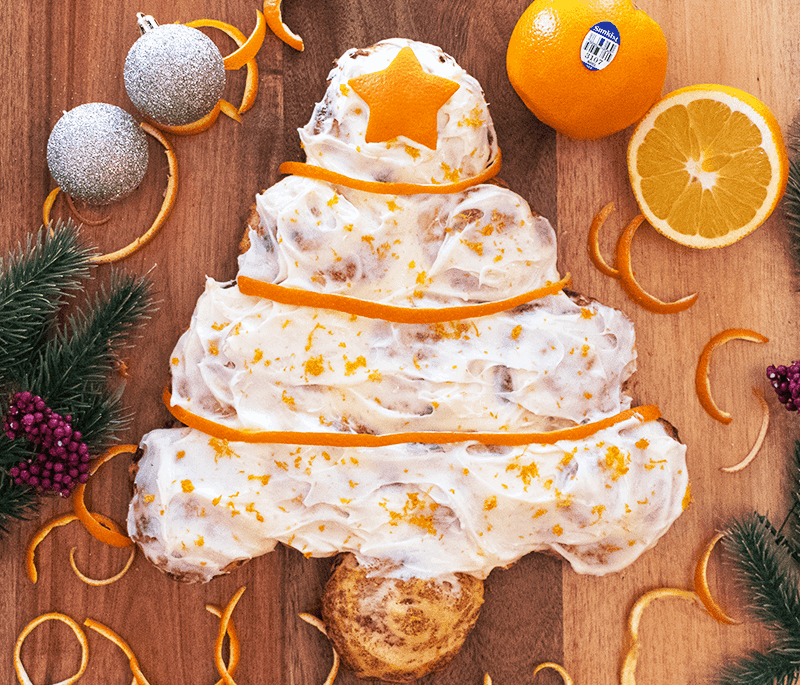 Orange Cinnamon Roll Christmas Tree
