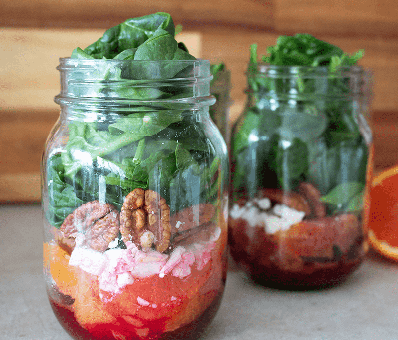 Citrus Spinach Salad in a Jar