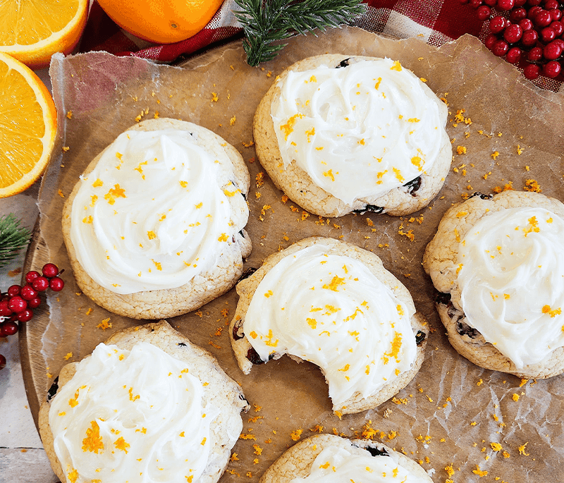 Frosted Orange Cranberry Cookies