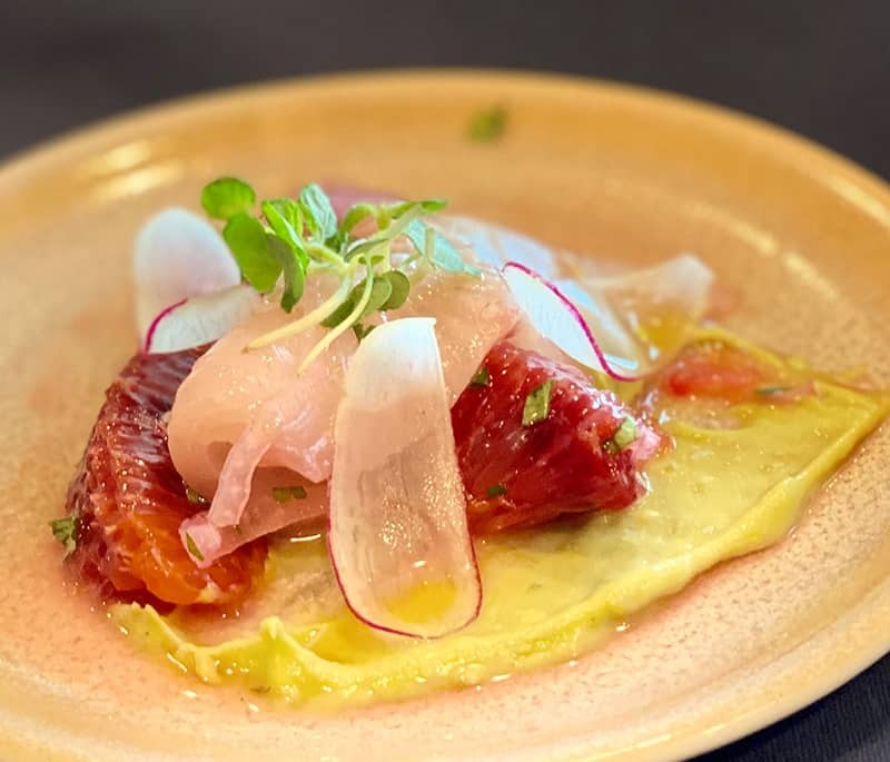 Hamachi Crudo with Blood orange